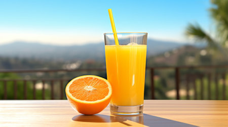 Fresh orange juice. Generative AIの素材