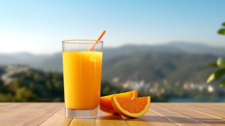 Fresh orange juice. Generative AIの素材