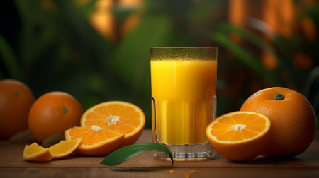 Fresh orange juice. Generative AIの素材