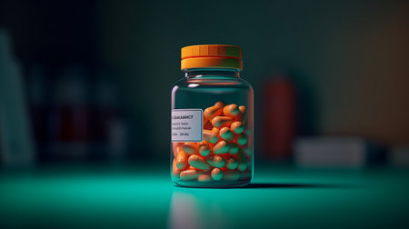 A bottle of prescription medication. Generative AIの素材