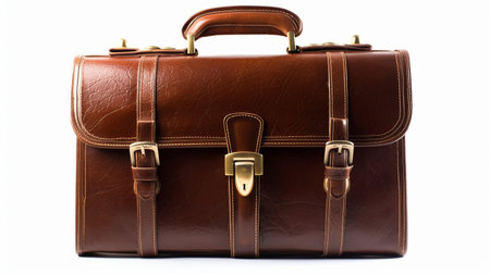 Classic briefcase isolated on white background. Generative AIの素材