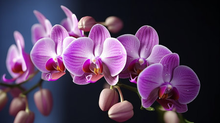 Close up orchid flowers branch. Generative AIの素材