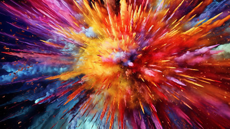 Explosive burst of bright colors background. Generative AIの素材