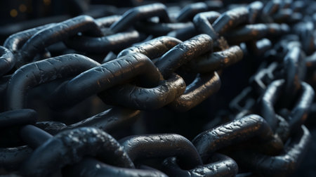 Heavy-duty chains and shackles. Generative AIの素材