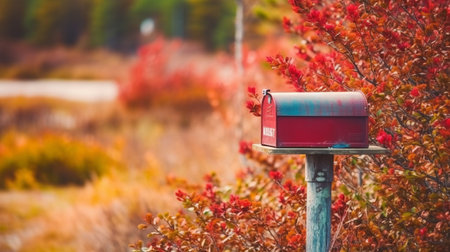 Mailbox with nature blur background. Generative AIの素材