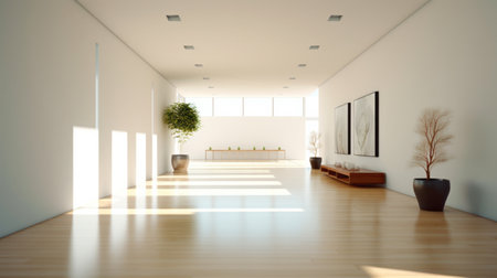 Minimalist hall. Generative AIの素材
