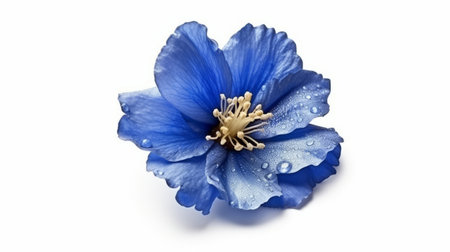 Blue flower isolated on white background. Generative AIの素材