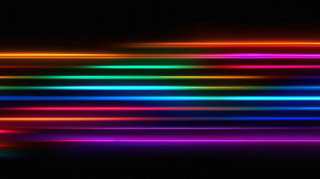 Neon multicolored led lines. Generative AIの素材