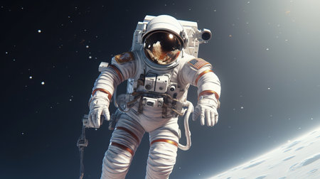Picture of astronaut cuberpunk style. Generative AIの素材