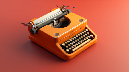 Retro typewriter top view. Generative AIの素材