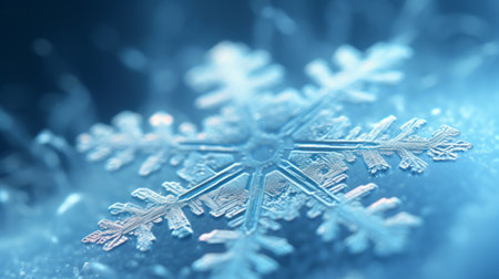 Snowflake background macro. Generative AIの素材