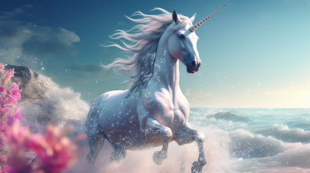 Beautiful unicorn. Generative AIの素材