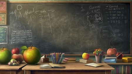 Blackboard concept of education. Generative AIの素材