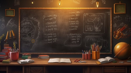 Blackboard concept of education. Generative AIの素材