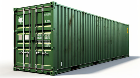 Cargo container isolated on white background. Generative AIの素材