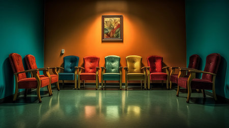 Chairs in the waiting room. Generative AIの素材
