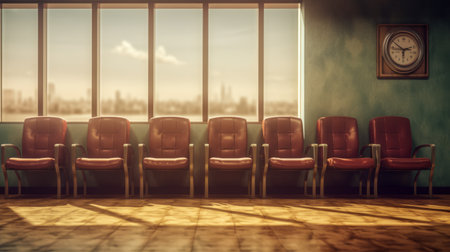 Chairs in the waiting room. Generative AIの素材