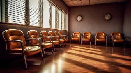 Chairs in the waiting room. Generative AIの素材