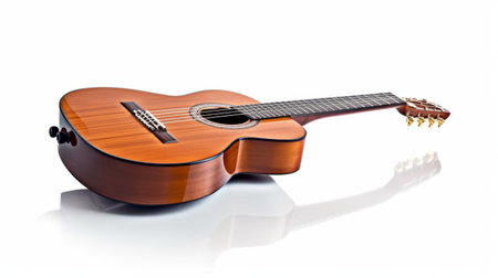 Classical guitar isolated on white background. Generative AIの素材