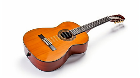 Classical guitar isolated on white background. Generative AIの素材
