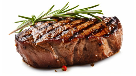 Grilled beef steak with rosemary. Generative AIの素材