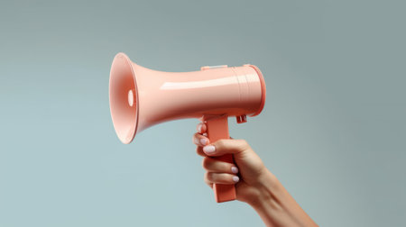 Hand holding megaphone marketing and sales. Generative AIの素材