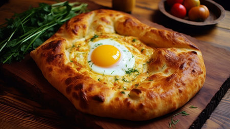 National Georgian cuisine food Khachapuri. Generative AIの素材