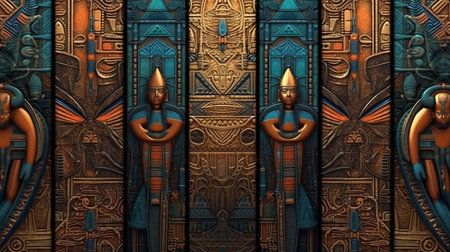 Background with Egyptian patterns. Generative AIの素材