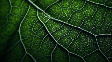 Detailed depiction of a leafs veins and lines. Generative AIの素材
