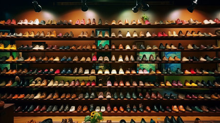 Assortment of mens running shoes. Generative AIの素材