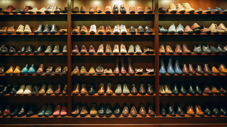 Assortment of mens running shoes. Generative AIの素材