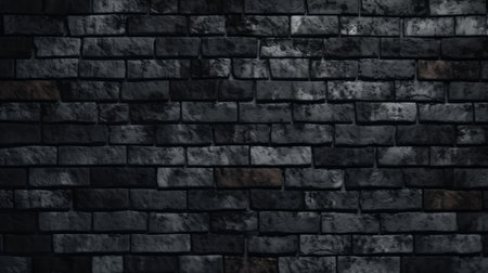 Black brick wall dark background for design. Generative AIの素材