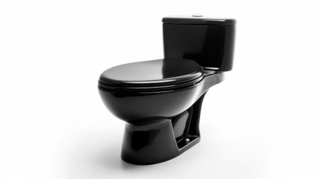 Black Toilet isolated on white background. Generative AIの素材