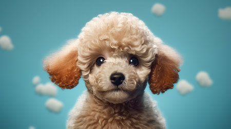Cute poodle puppy. Generative AIの素材