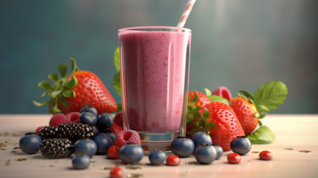 Delicious and nutritious smoothie. Generative AIの素材