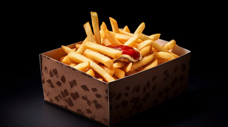 French fries box burger retaurant style. Generative AIの素材