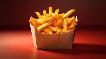 French fries box burger retaurant style. Generative AIの素材