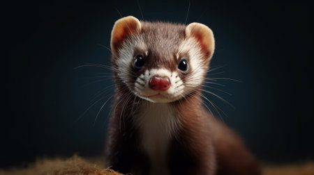 Furry and playful ferret. Generative AIの素材