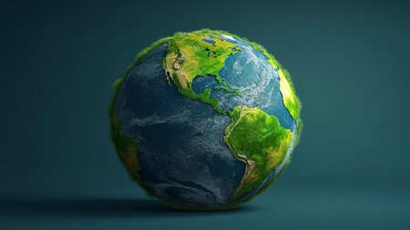 Green globe earth 3D. Generative AIの素材