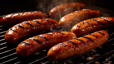 Grilled sausages. Generative AIの素材