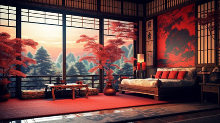 Japan Style Wallpaper Background. Generative AIの素材