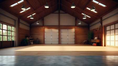 Open spacious empty garage. Generative AIの素材
