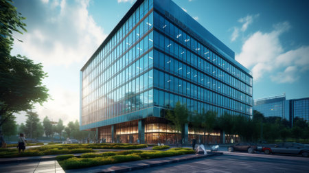 Photo of a Corporate Building. Generative AIの素材