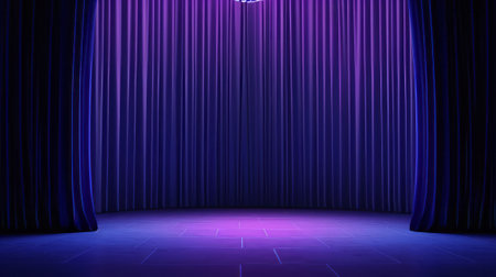 The dark stage shows empty dark blue background. Generative AIの素材