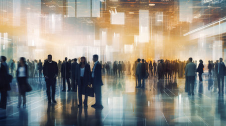 People on the move, Motion blur. Generative AIの素材
