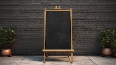 Empty menu board stand. Generative AIの素材