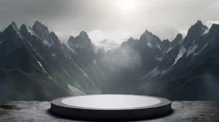 Minimal layout of the podium against. Generative AIの素材