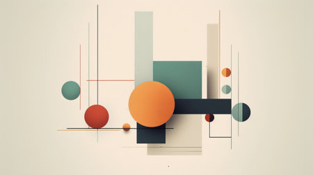 Minimalistic design featuring geometric shapes. Generative AIの素材