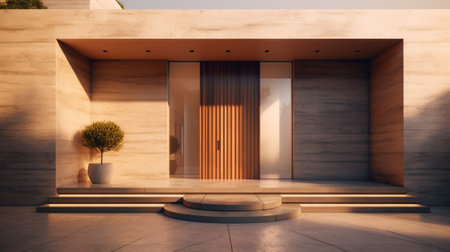 Modern simple entrance. Generative AIの素材