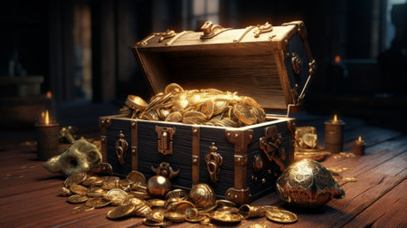 Treasure chest. Generative AIの素材